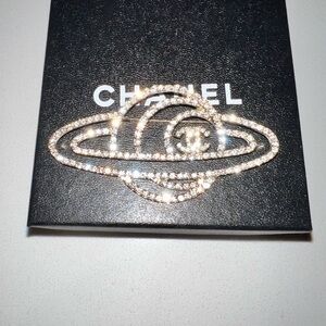 CC Saturn Crystal Brooch Pin